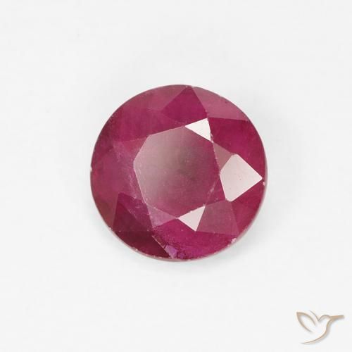 Rubino Rosso scuro naturale da 0.80 ct, Rotondo, VS-SI