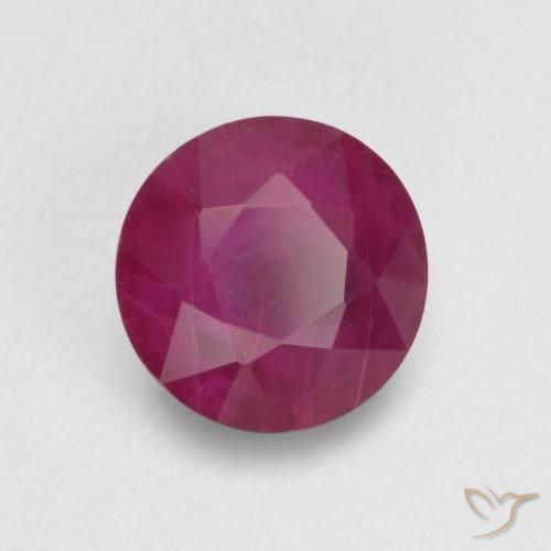 Rubino Uva Brillante naturale da 0.81 ct, Rotondo, VS-SI