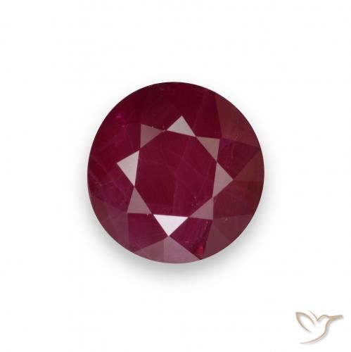 0.96ct Naturale Rosso scuro Rubino, Rotondo, VS-SI