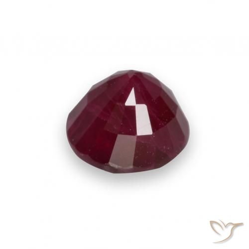 Rubino Rosso scuro naturale da 0.96 ct, Rotondo, VS-SI