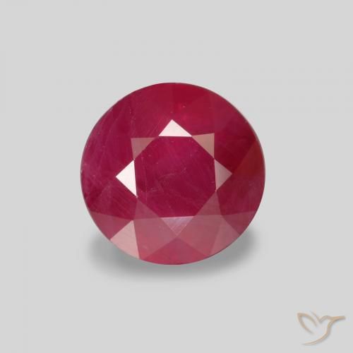 Rubino marmellata rossa naturale da 0.87 ct, Rotondo, VS-SI