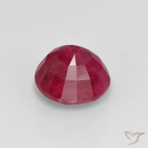 Rubino marmellata rossa naturale da 0.87 ct, Rotondo, VS-SI