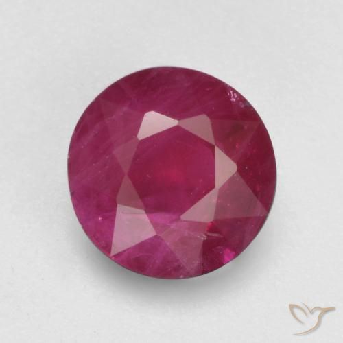 0.85ct Naturale Rosso tendente al rosa Rubino, Rotondo, VS-SI, Photo A