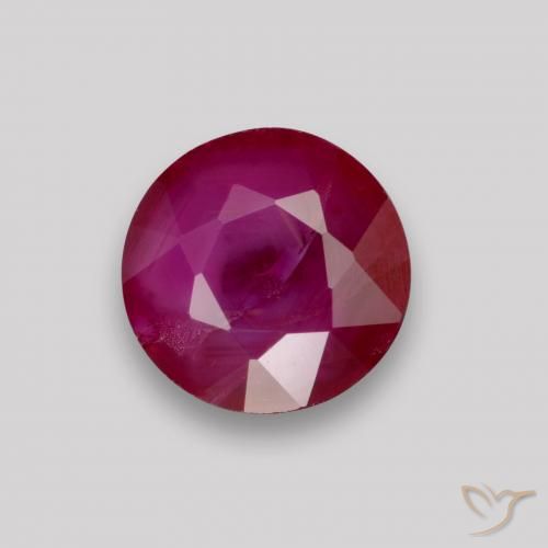 0.89ct Naturale Rosso scuro Rubino, Rotondo, VS-SI