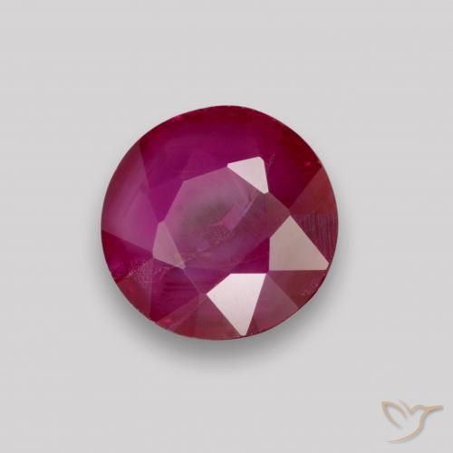 Rubino Rosso scuro naturale da 0.89 ct, Rotondo, VS-SI