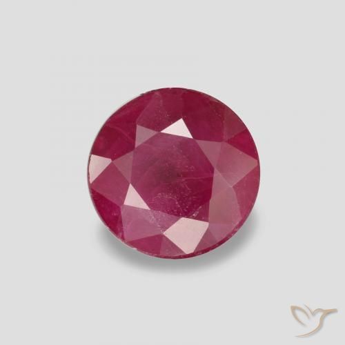 Rubino Rosso tendente al rosa naturale da 0.90 ct, Rotondo, VS-SI