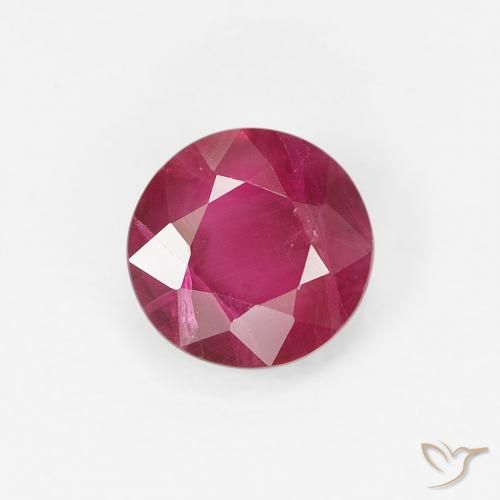 0.81ct Naturale Rosso scuro Rubino, Rotondo, VS-SI
