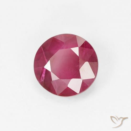 Rubino Rosso scuro naturale da 0.81 ct, Rotondo, VS-SI