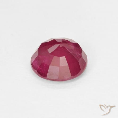 Rubino Rosso scuro naturale da 0.81 ct, Rotondo, VS-SI