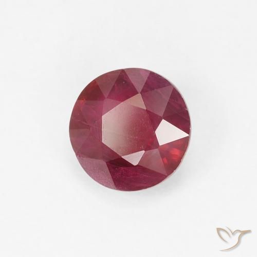 Rubino Rosso scuro naturale da 0.84 ct, Rotondo, VS-SI