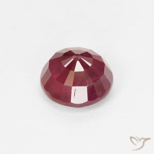 Rubino Rosso scuro naturale da 0.84 ct, Rotondo, VS-SI