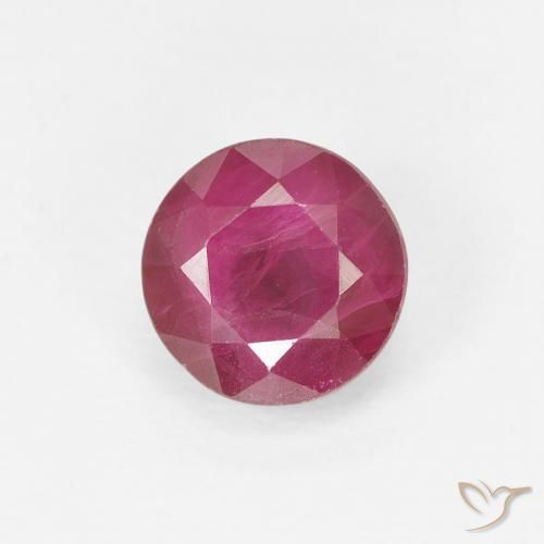 1.00ct Naturale Uva Brillante Rubino, Rotondo, VS-SI