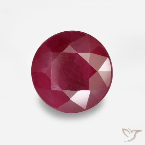 Rubino Rosso scuro naturale da 1.03 ct, Rotondo, VS-SI