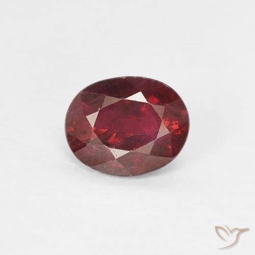 Rubino Rosso brillante naturale da 0.44 ct, Ovale, VS-SI