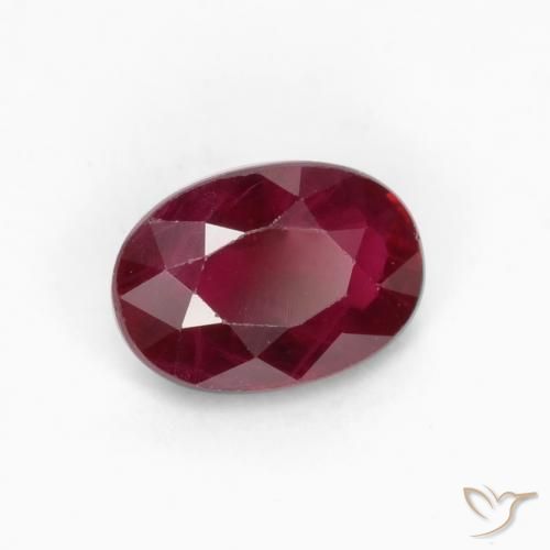 Rubino Rosso scuro naturale da 0.55 ct, Ovale, VS-SI