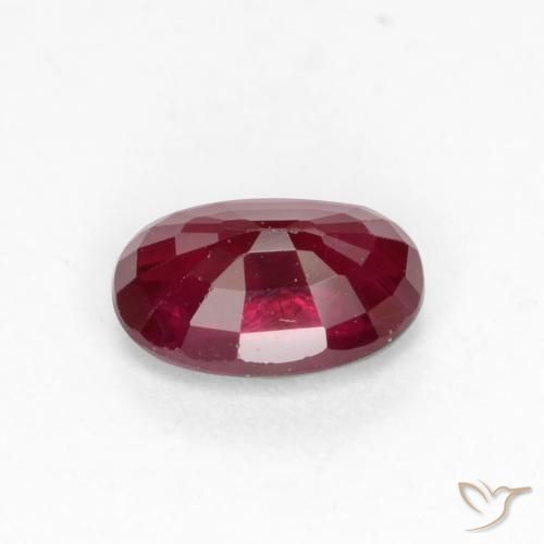 Rubino Rosso scuro naturale da 0.55 ct, Ovale, VS-SI