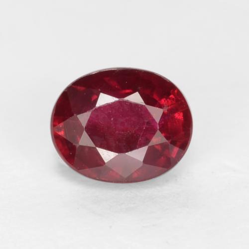 Rubino Rosso medio naturale da 0.46 ct, Taglio ovale, VS-SI