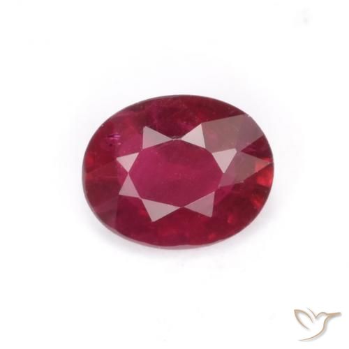 Rubino Rosa rossastro intenso naturale da 0.35 ct, Ovale, VS-SI