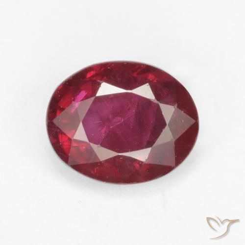 Rubino Rosso scuro naturale da 0.47 ct, Ovale, VS-SI