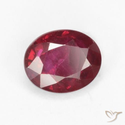 Rubino Rosso scuro naturale da 0.47 ct, Ovale, VS-SI