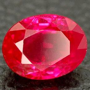 Rubino naturale rosso da 1,03 ct, taglio ovale, VS-SI