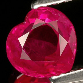 Rubino naturale rosa da 1,10 ct, a forma di cuore, VVS-VS