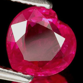 Rubino naturale rosa da 1,10 ct, a forma di cuore, VVS-VS