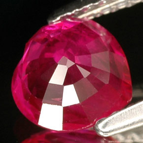 Rubino naturale rosa da 1,10 ct, a forma di cuore, VVS-VS