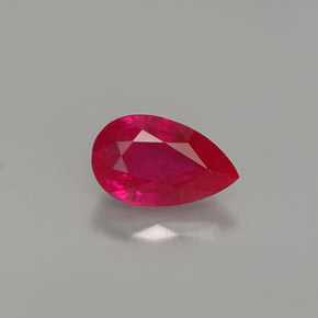 Rubino naturale rosso da 1,07 ct, taglio a pera, VS