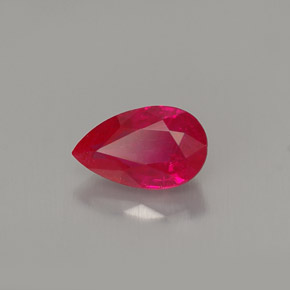 Rubino naturale rosso da 1,07 ct, taglio a pera, VS