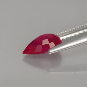 Rubino naturale rosso da 1,07 ct, taglio a pera, VS