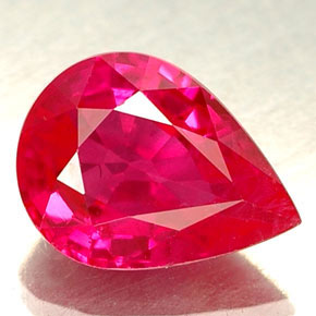 Rubino naturale rosa da 1,04 ct, taglio a pera, VS
