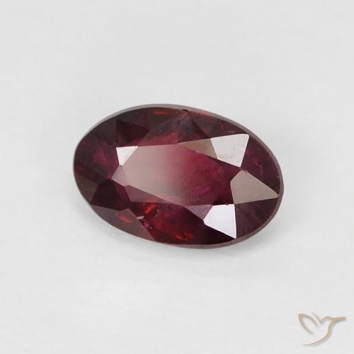 Rubino Rosso scuro naturale da 0.49 ct, Ovale, VS-SI