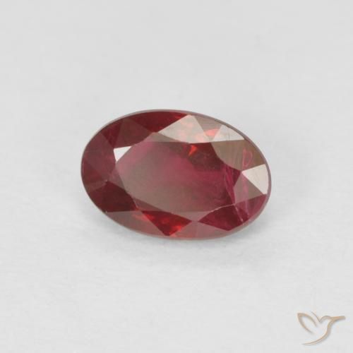 Rubino Vino rosso naturale da 0.55 ct, Ovale, VS-SI