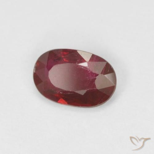 Rubino Vino rosso naturale da 0.49 ct, Ovale, VS-SI