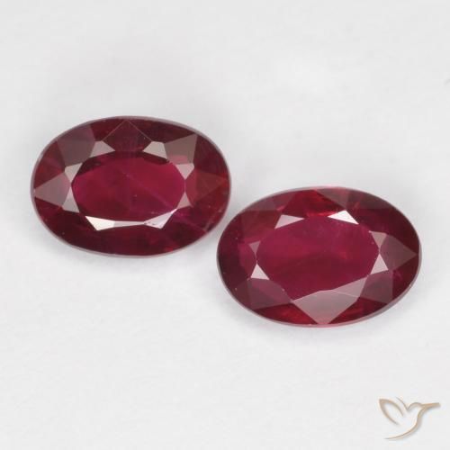 Gemme di Rubino Rosso scuro naturale da 1.11 ct, Ovale, VS-SI