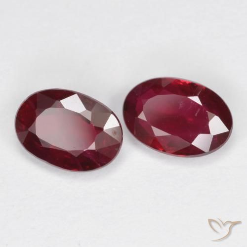 Gemme di Rubino Rosso scuro naturale da 1.11 ct, Ovale, VS-SI