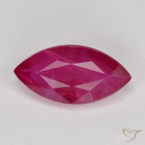 1.49ct Naturale Rosso tendente al rosa Rubino, Taglio marquise, VS-SI