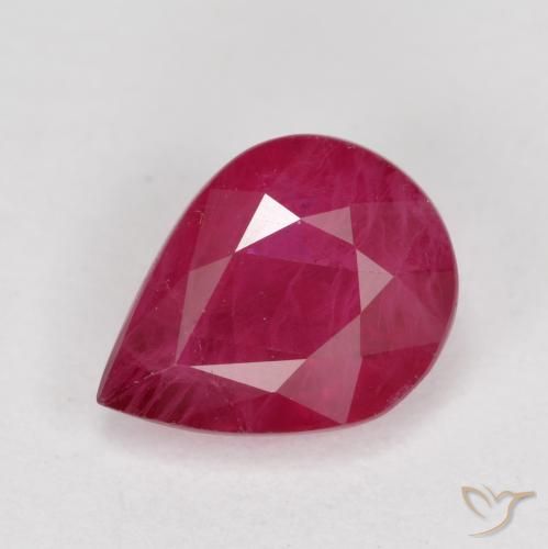 1.04ct Naturale Rosso medio Rubino, Forma a pera, VS-SI