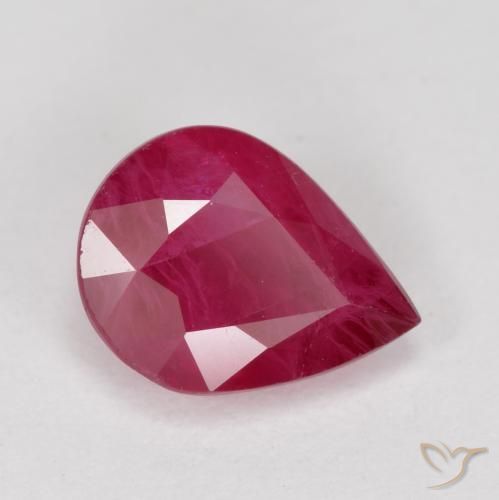 Rubino Rosso medio naturale da 1.04 ct, Forma a pera, VS-SI