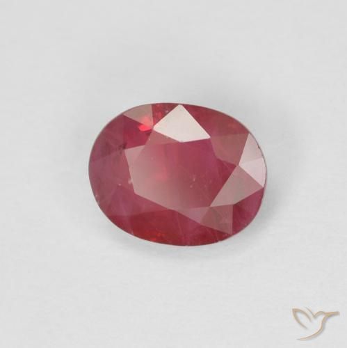 Rubino Rosso medio naturale da 1.02 ct, Ovale, VS-SI