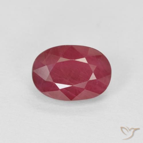1.23ct Naturale Rosso tendente al rosa Rubino, Ovale, VS-SI, Photo A