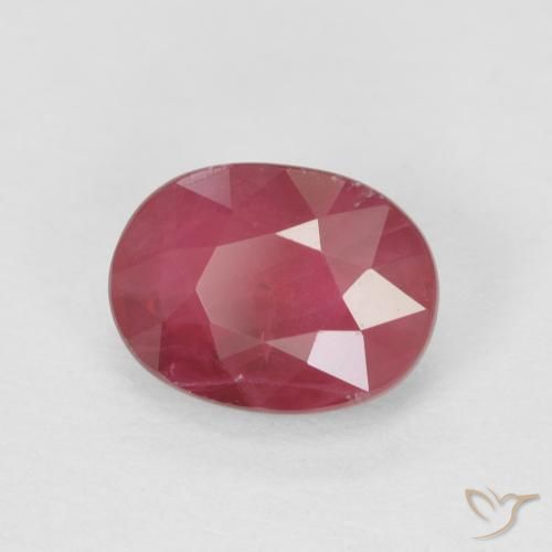 Rubino Rosso tendente al rosa naturale da 1.10 ct, Ovale, VS-SI