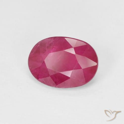 Rubino Medium Dark-Red naturale da 1.02 ct, Ovale, VS-SI
