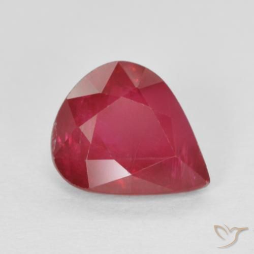 1.19ct Naturale Rosa rossastro intenso Rubino, Forma a pera, VS-SI