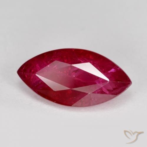 Rubino Rosa rossastro intenso naturale da 1.82 ct, Taglio marquise, SI