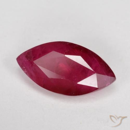 Rubino Rosso scuro naturale da 1.08 ct, Taglio marquise, VS-SI