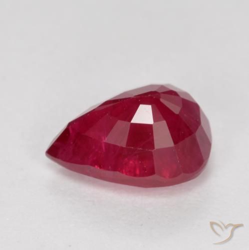 Rubino marmellata rossa naturale da 1.08 ct, Forma a pera, VS-SI