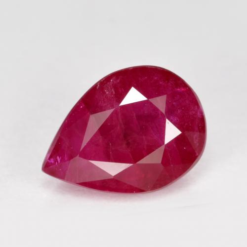 Rubino Rosso medio naturale da 1.18 ct, Forma a pera, VS-SI