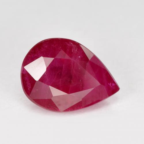 Rubino Rosso medio naturale da 1.18 ct, Forma a pera, VS-SI